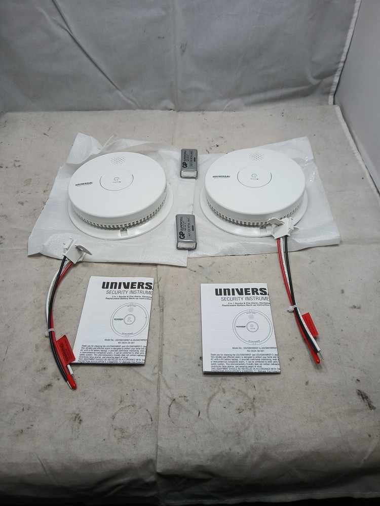 2 PACK UNIVERSAL Security Instruments Smoke And Fire Alarm ( Open Box )