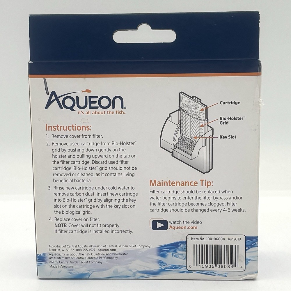 Aqueon QuietFlow Replacement Filter Cartridges Medium 100106084 - 3 pack