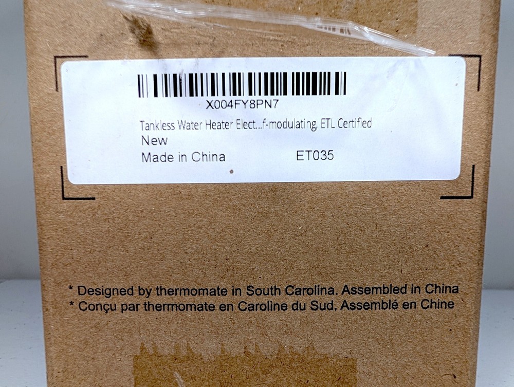Tankless Water Heater Electric, Thermomate 3500W 120V ET035, New, open box