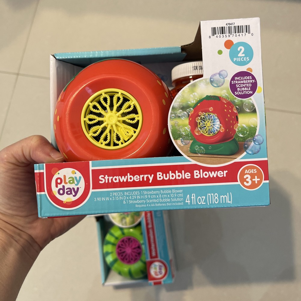 2 Pack play day bubbles Blower Strawberry & Watermelon