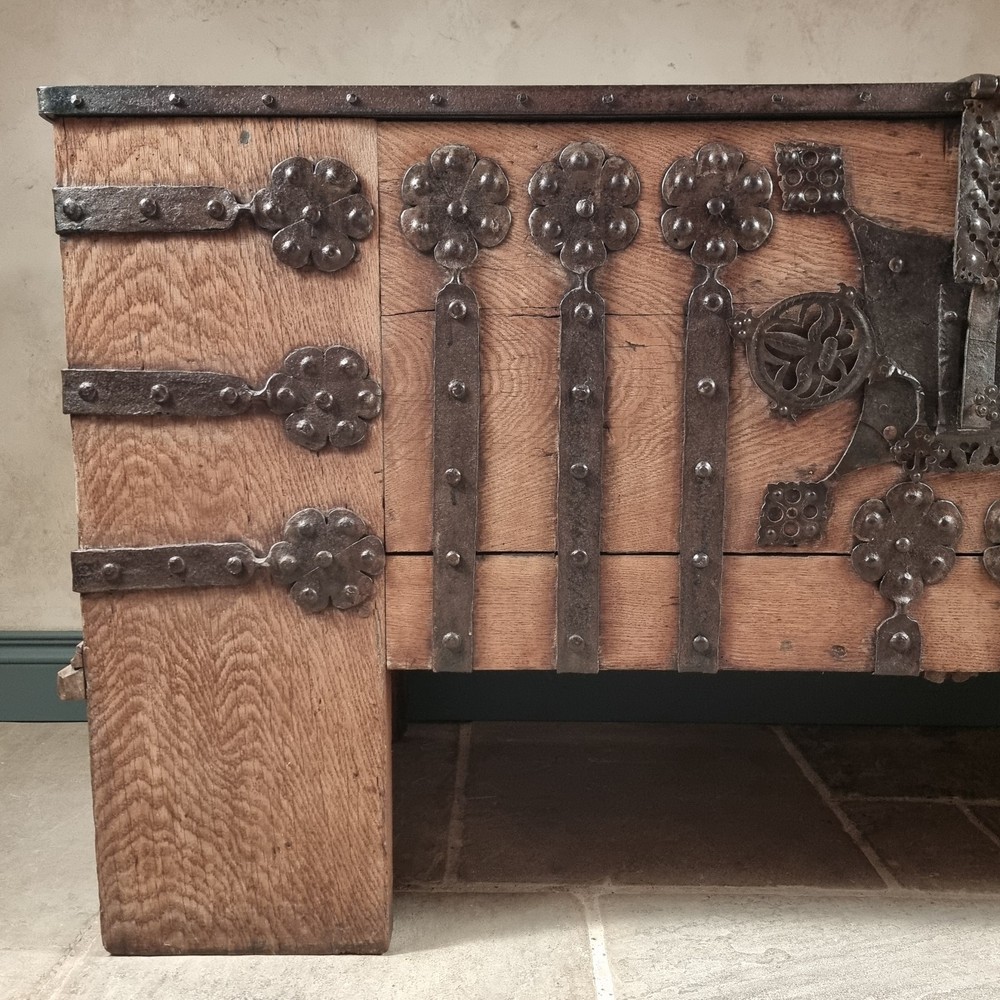 A 16th Century Iron Bound Coffer.