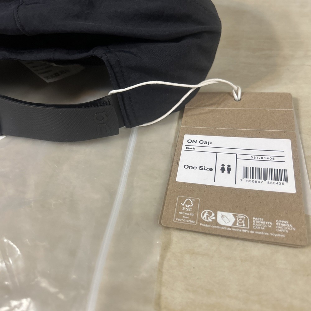 On Cap, Black, One Size Unisex Performance Running Gear