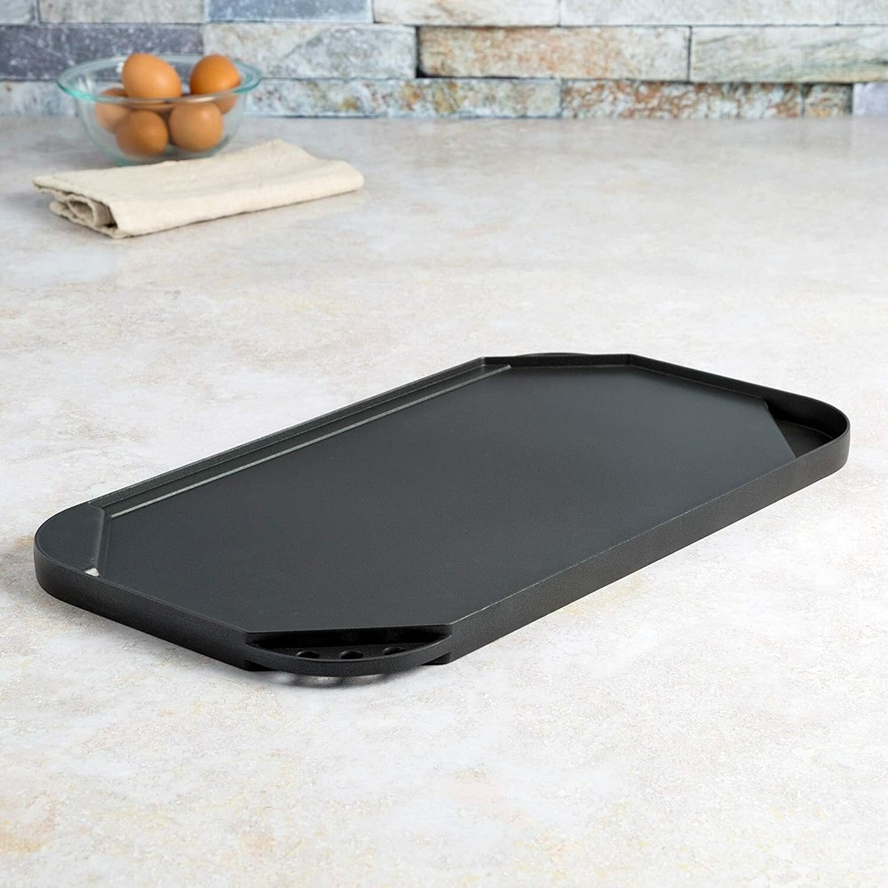 New Ecolution Reversible 19.5” x 11, Non-Stick, Double Burner Griddle Black
