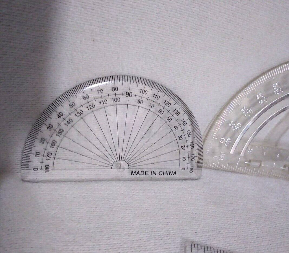 Drawing Graphing Drafting Craft Tool Template 3Pc Triangle Protractor 180 Angle