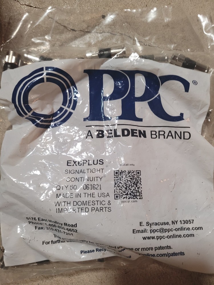 100 pack PPC EX6PLUS Coaxial Cable Compression Connector
