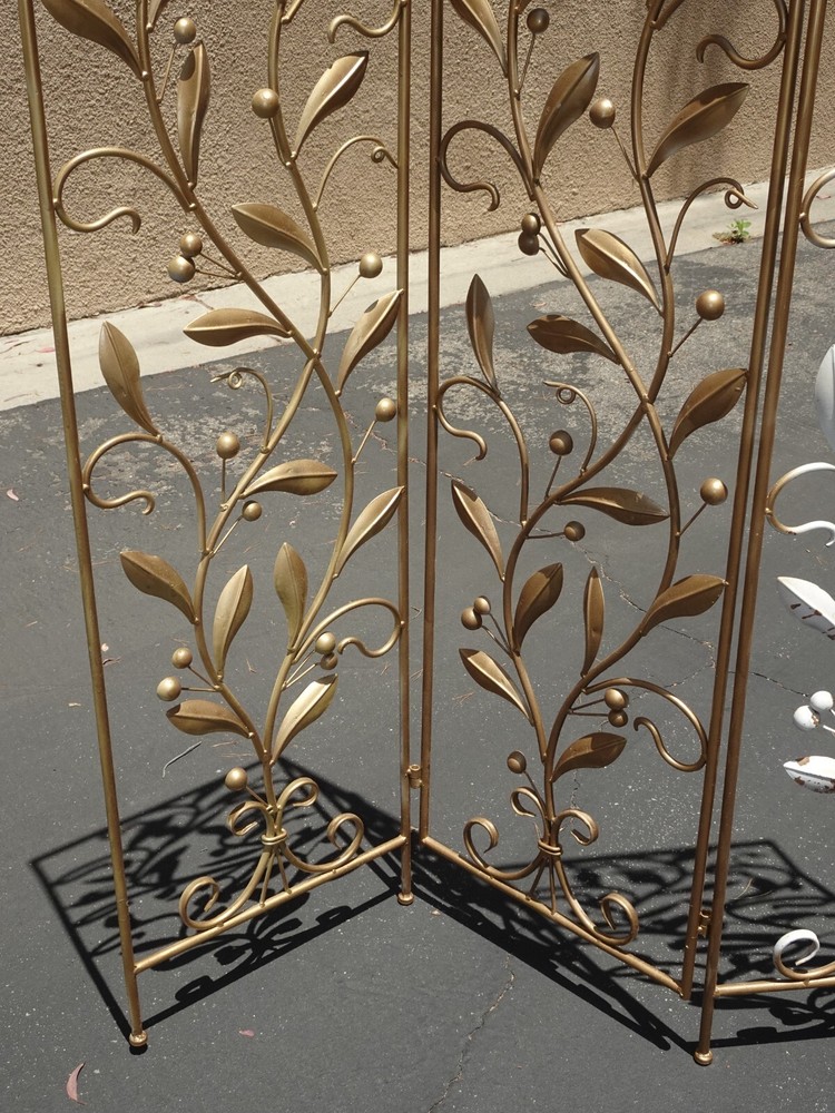 Vintage 68" Tall Floral Three Panel Folding Screen