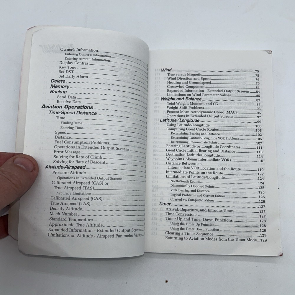 Tech star Pro Owners Manual Jeppesen Flight Computer & Organizer