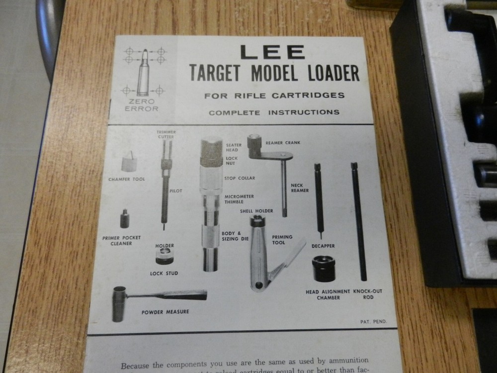 1974 Lee Loader Target Model Zero Error 222 Rem Mag In Original Box