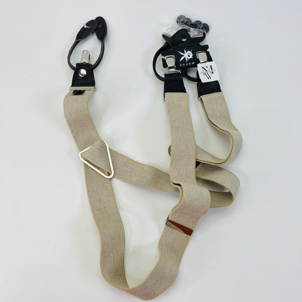 Men's Warehouse Suspenders Adjustable Beige