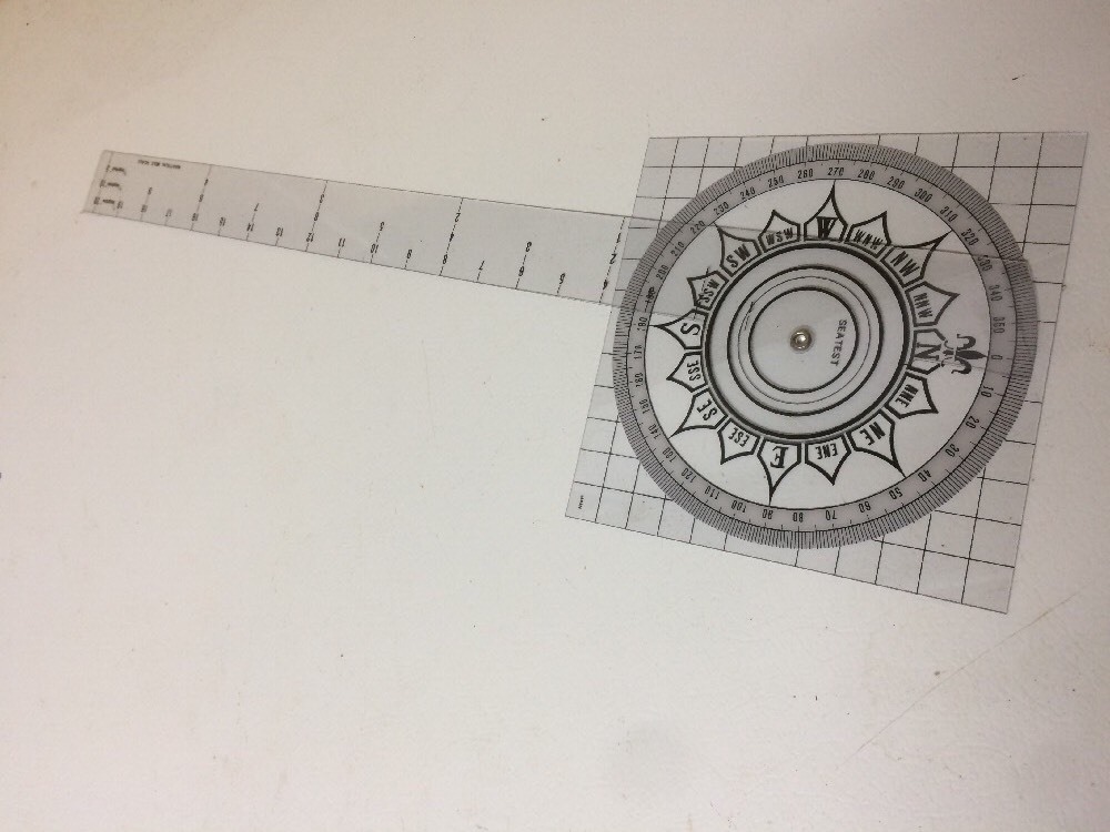 Protractor Transparent NOS 22" One arm plastic NEW Course & Reverse Course NIP