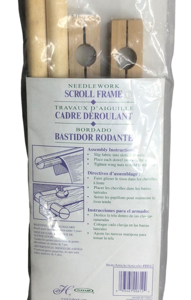 Flex-Lap Needlework Scroll Frame 6" X 12" #H612 Hardwood