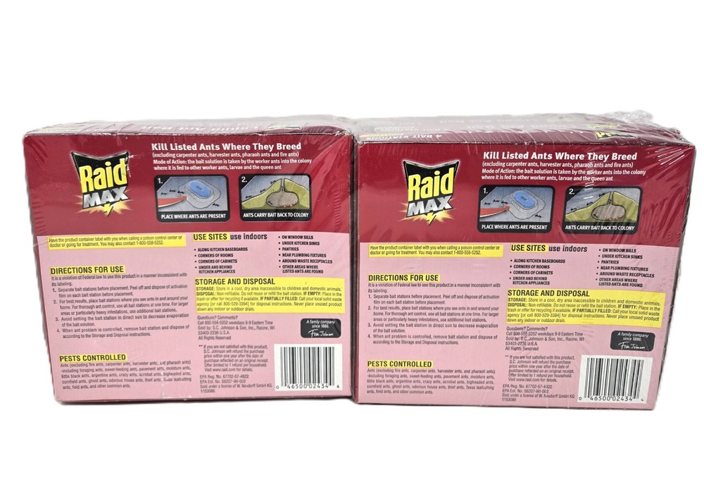 Raid Max Liquid Ant Bait Stations, 4ct Per Box, (8 Boxes Total)