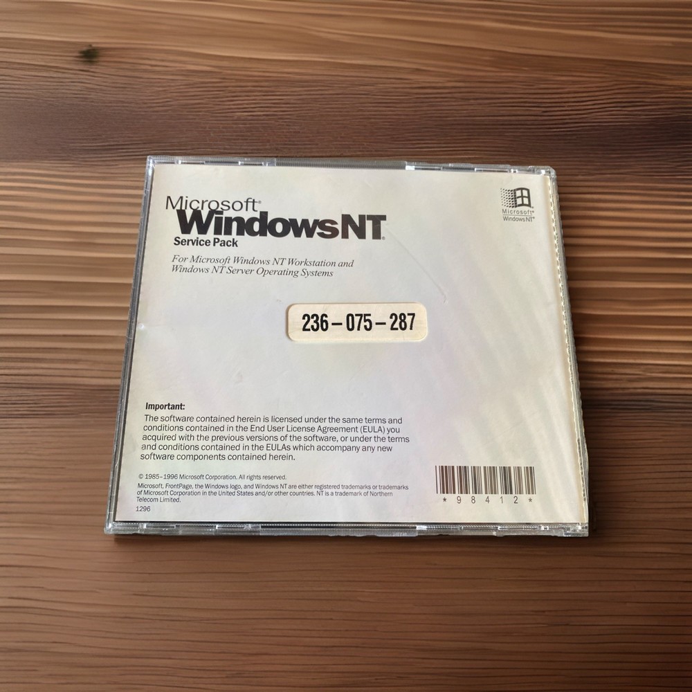 Microsoft Windows NT Service Pack 3 For Workstation PC CD-ROM