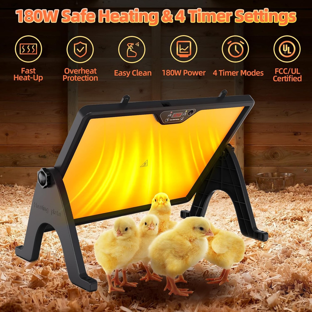 Brooder Plate for Chicks with Remote Control, Double-Sided Chick Heat Plate, Nig