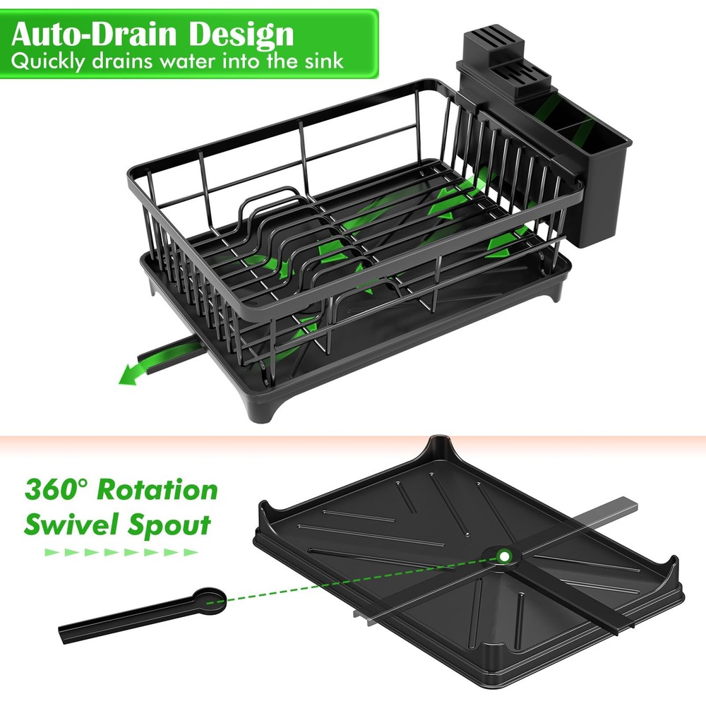 Space-Saving Dish Drying Rack - Compact Rust-Resistant Kitchen Organizer