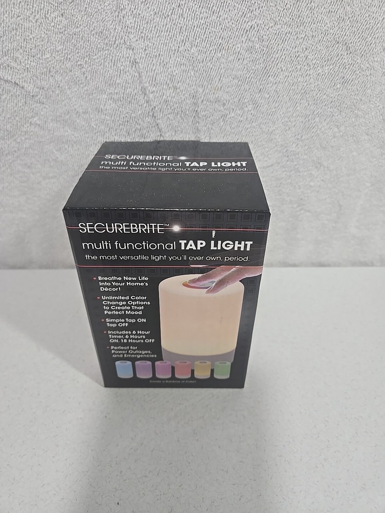 SECUREBRITE Multi Functional Color Changing/White Light Tap Light With Timer