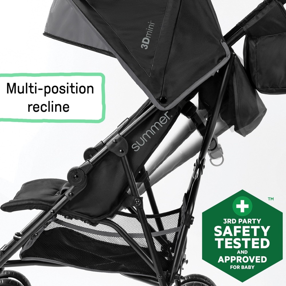 Summer Infant 3D Mini Convenience Stroller Lightweight Stroller Compact - Grey