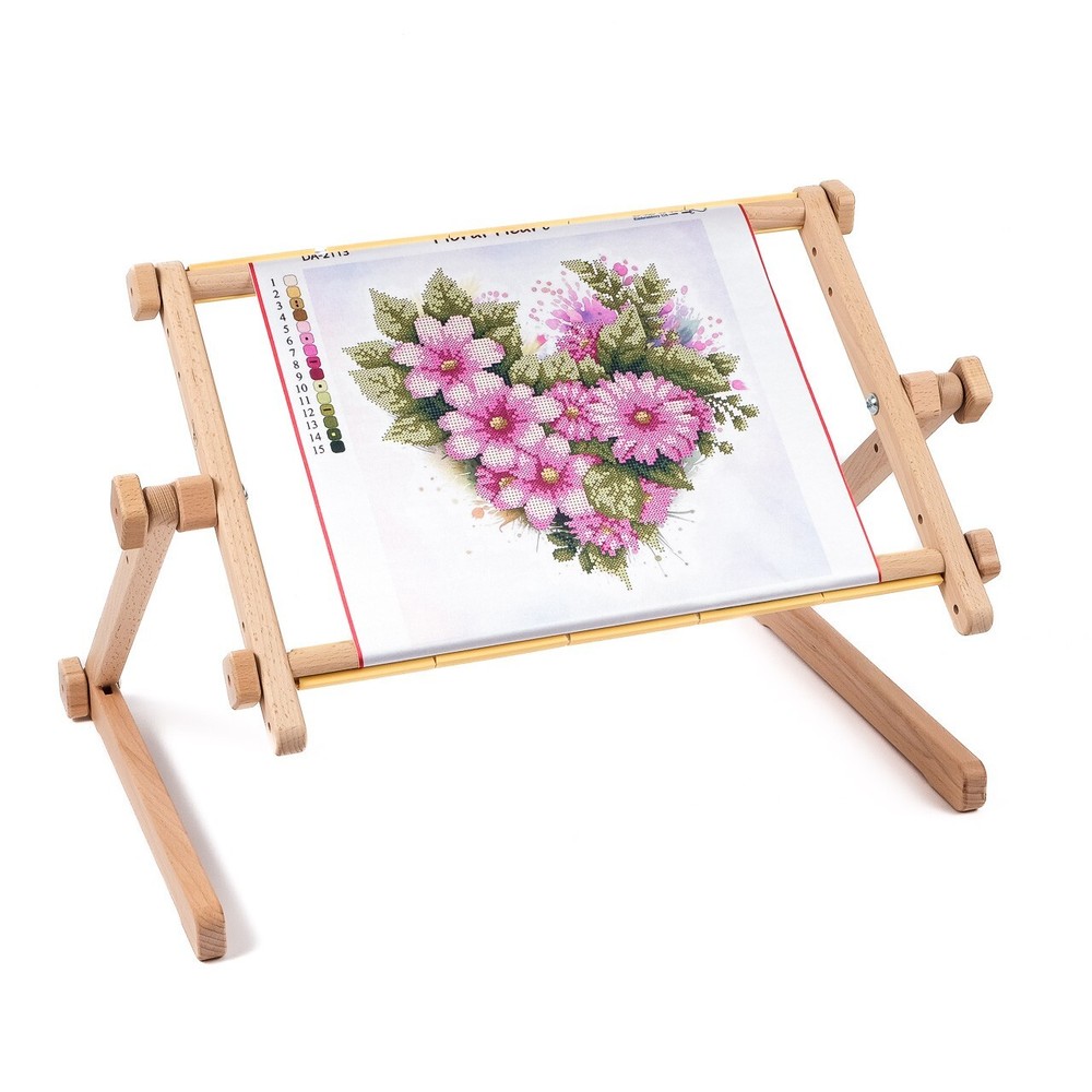Needlework Table and Lap Hands-Free Stand with Adjustable Frame Chafflin