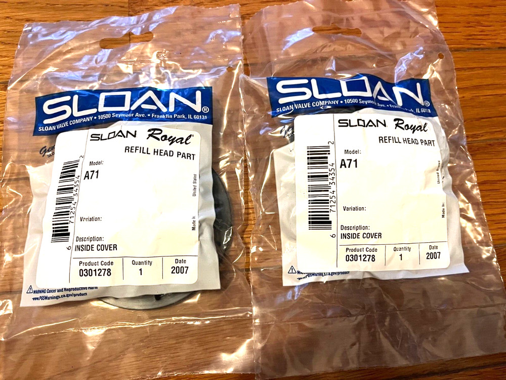Two (2) Sloan A-71 Inside Valve Covers for Toilet (HM)