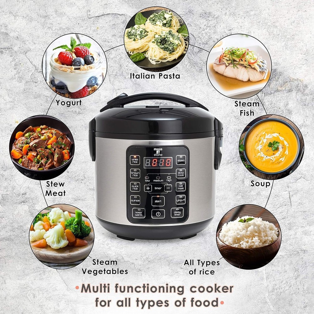 Multi-Functional Rice Cooker and Steamer, 3 Qt, Automatic Keep Warm Feature