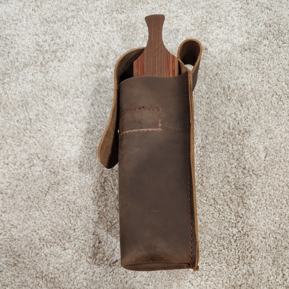 Yoder409 handcrafted leather turkey call short box fiddle box  holster 