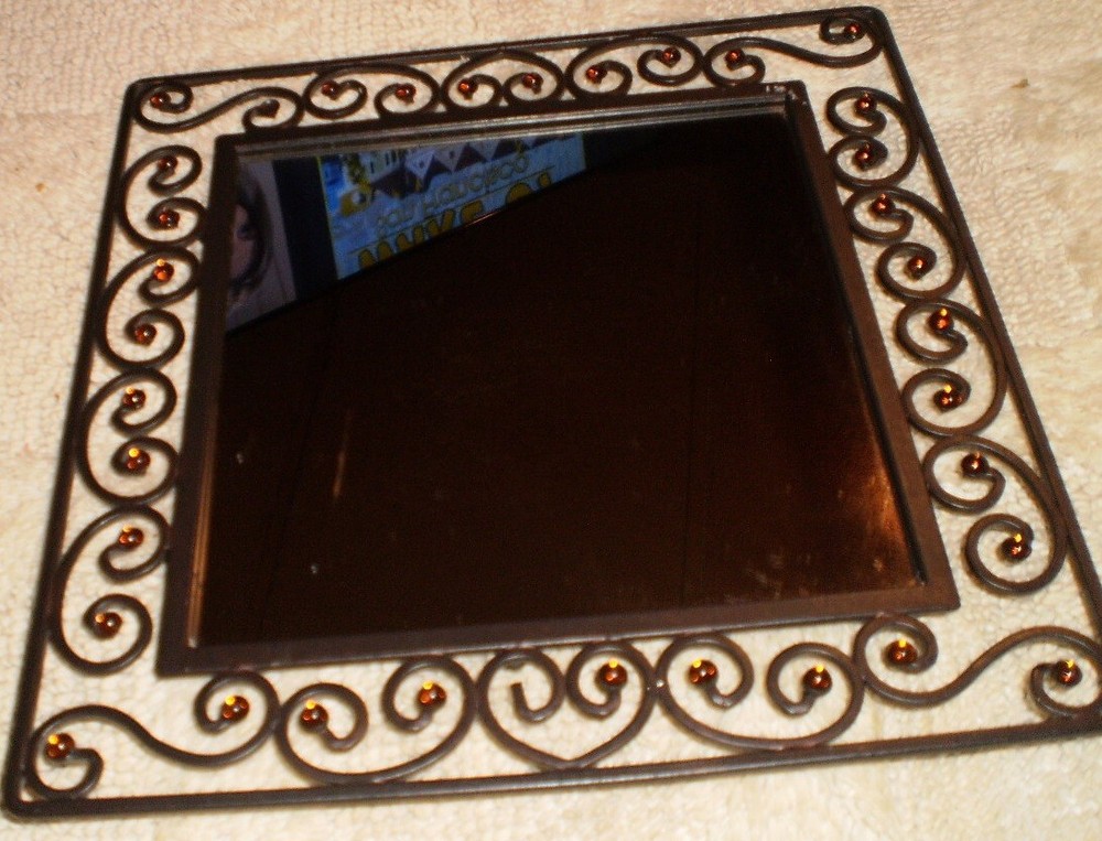 mirror black metal wire decorative