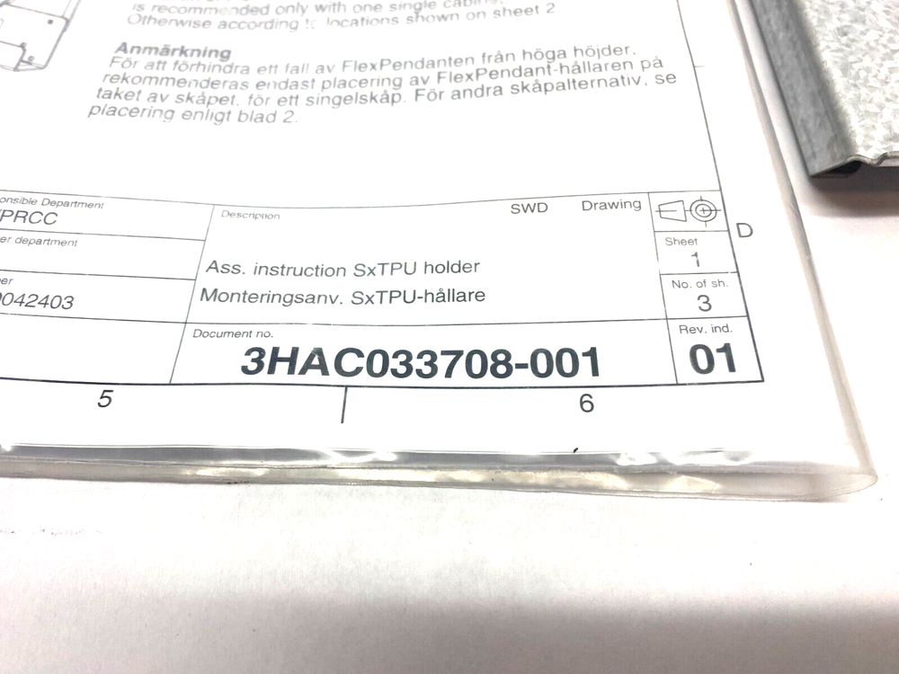 ABB 3HAC025042-001 Cable Holding Bracket for Robot Cables and Controller