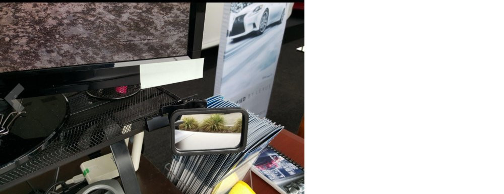 Clip-On Rear View Mirror for PC Monitors by Modtek - 1 Pack