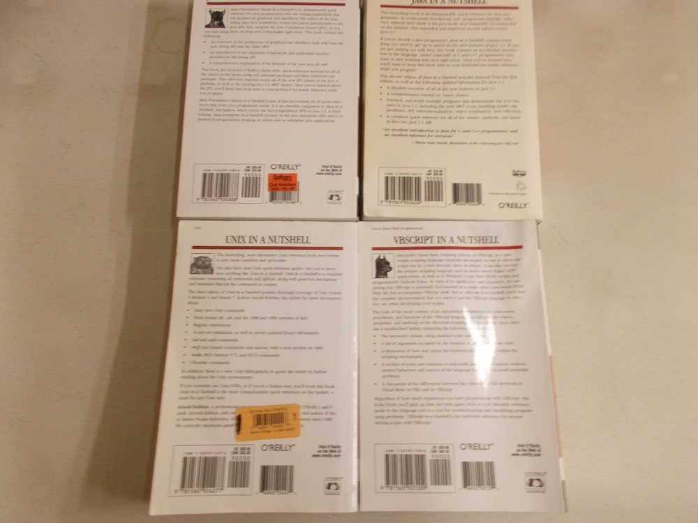 4 O'REILLY IN A NUTSHELL JAVA 1.1 FOUNDATION CALSSES UNIX VBSCRIPT TRADE PB