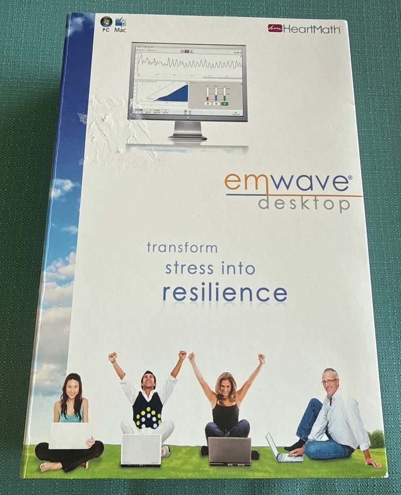 Heartmath EmWave Desktop (PC Or Mac) Software CD Pulse Sensor New Sealed