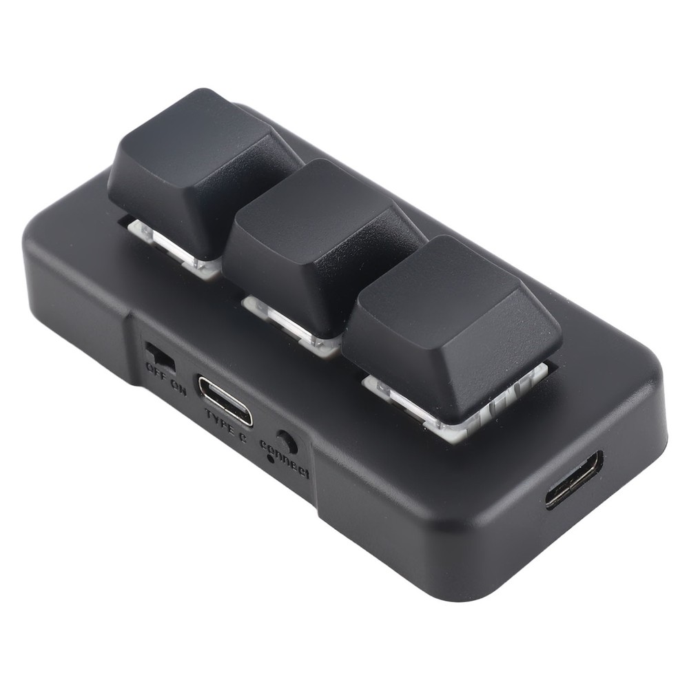 Black 3 Key Keypad RGB Backlit 3 Keys USB Interface Mini Mechanical Program