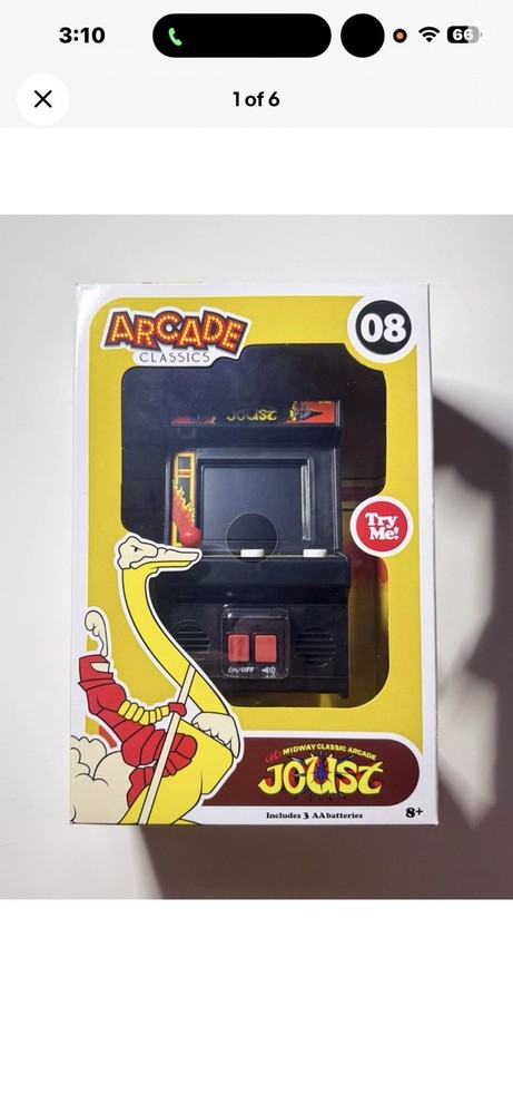 Retro Joust Mini Arcade Classics 08 - Midway Classic Arcade Game NIB - Basic Fun