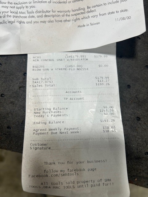 Mac tools air control unit