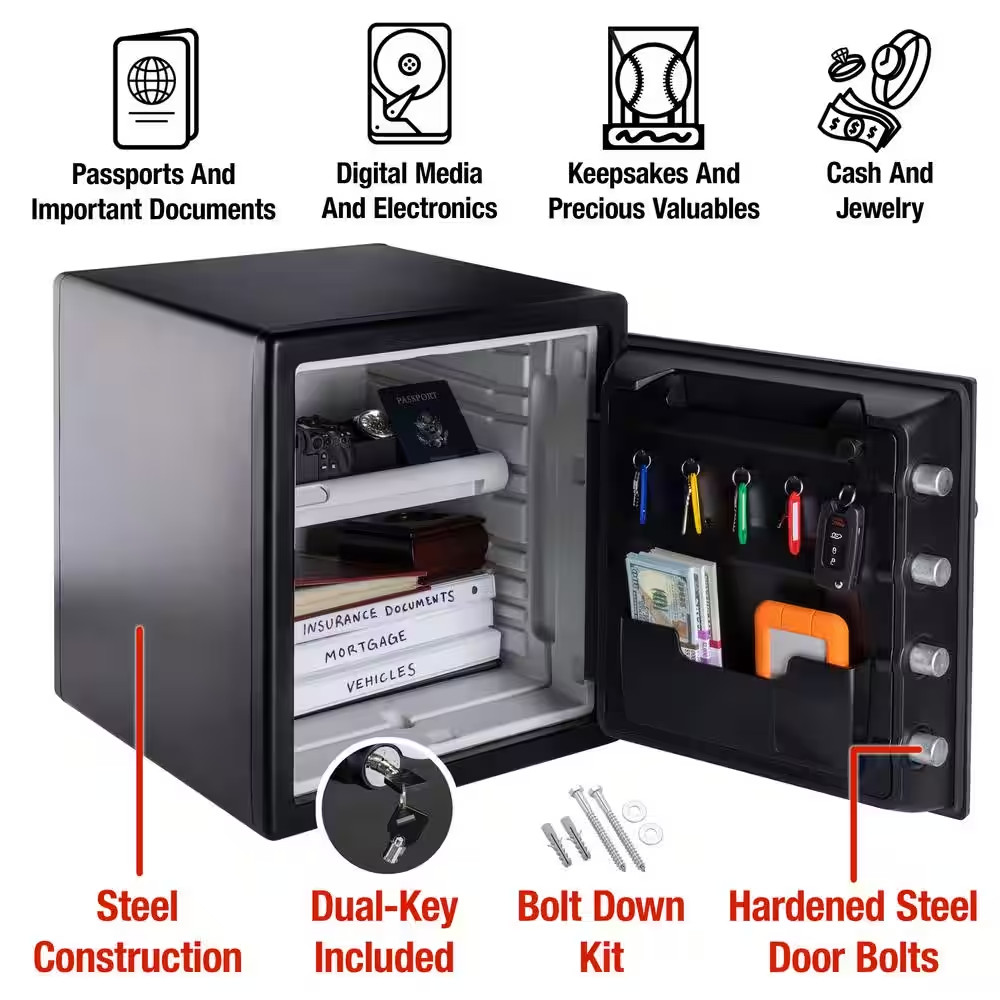 1.2 Cu. Ft. Fireproof & Waterproof Safe with Digital Combination Lock