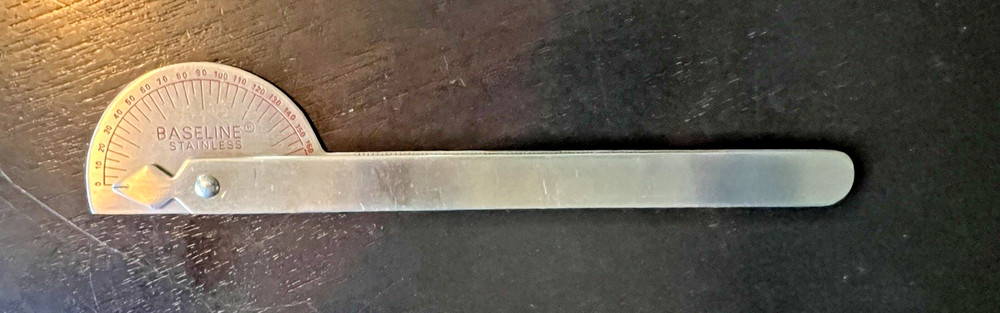 Baseline Stainless Protractor 0 - 180 Vintage