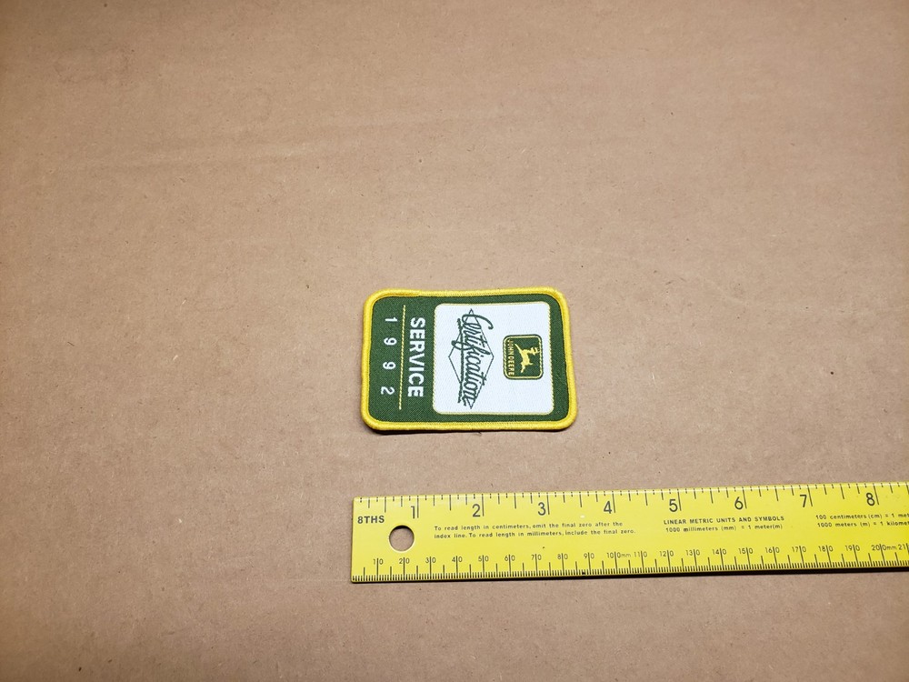 Vintage Advertising 1992 John Deere Service Certification Patch 3-1/2 X 2-1/2