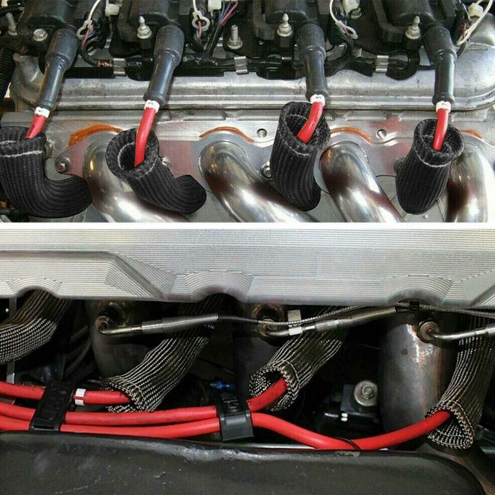 Spark Plug Header Boots 2500° Spark Plug Heat Shield Sleeve Wire Cover Wrap