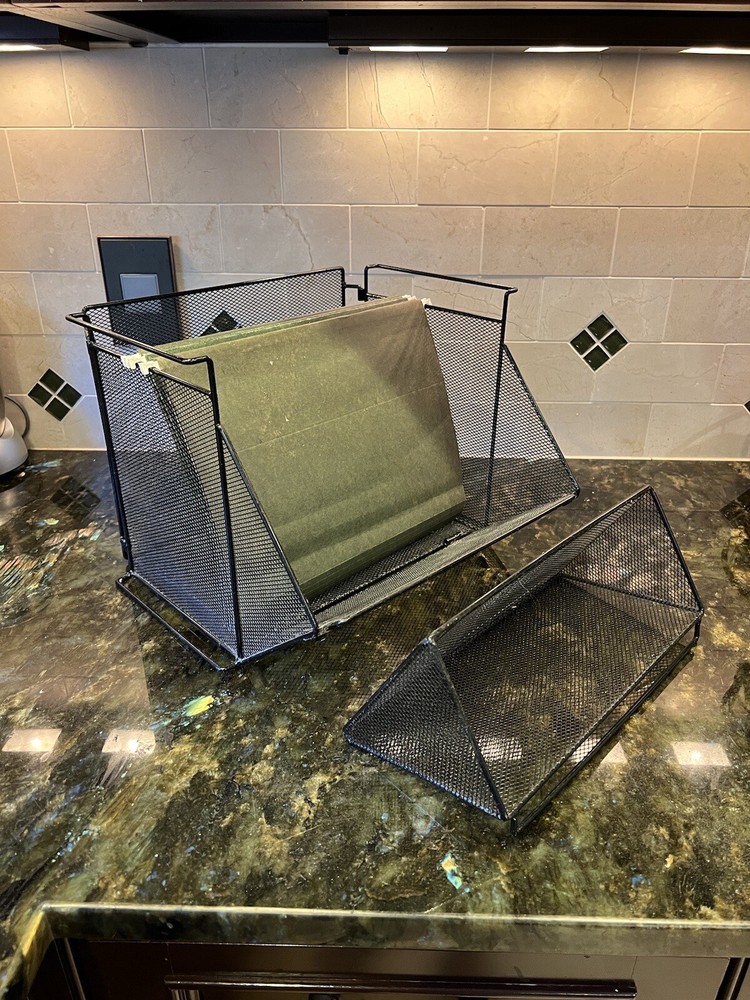 Foldable Desk Organizer with Vertical File Office Organization Storage