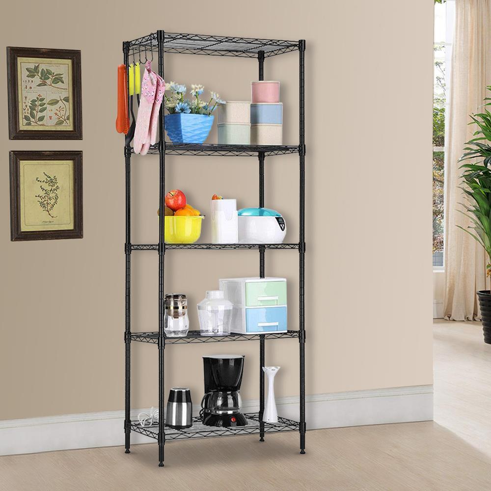 60"x22"x12"Heavy Duty 5 Layer Wire Shelving Rack Adjustable Shelf Storage Holder