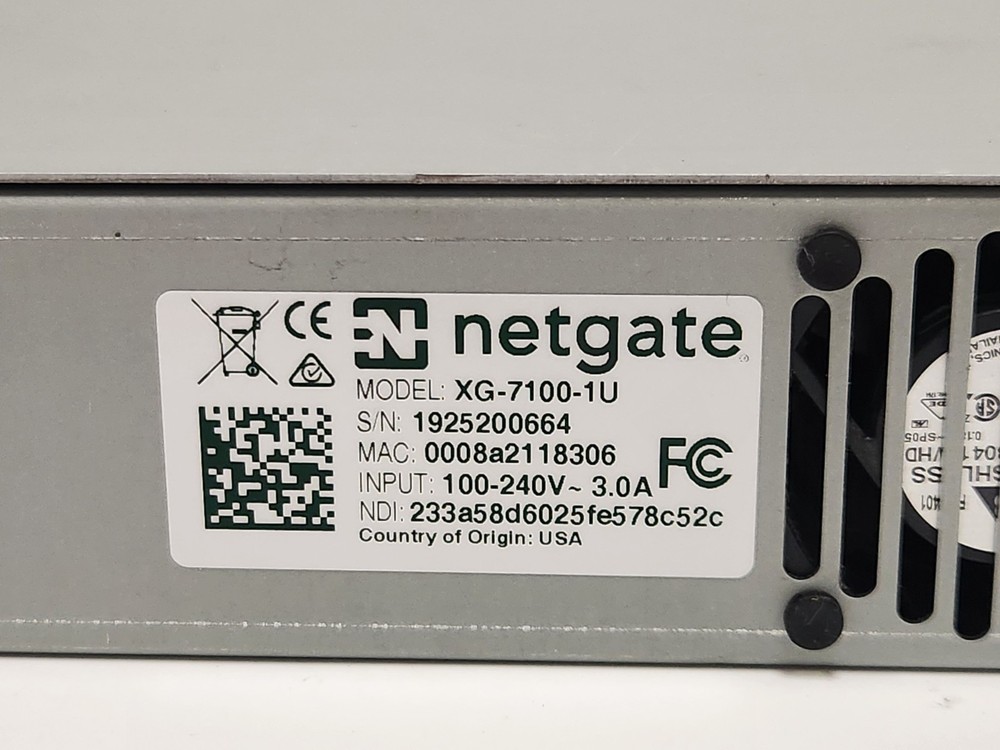 NETGATE XG-7100-1U 8GB PFSENSE SECURITY GATEWAY - TESTED & WORKING