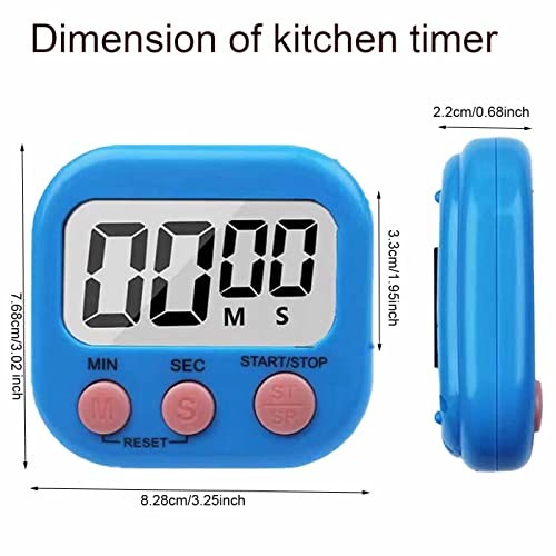 6 Pack Large Screen Digital Kitchen Timer, Magnetic Timer, Big Digits 6pack
