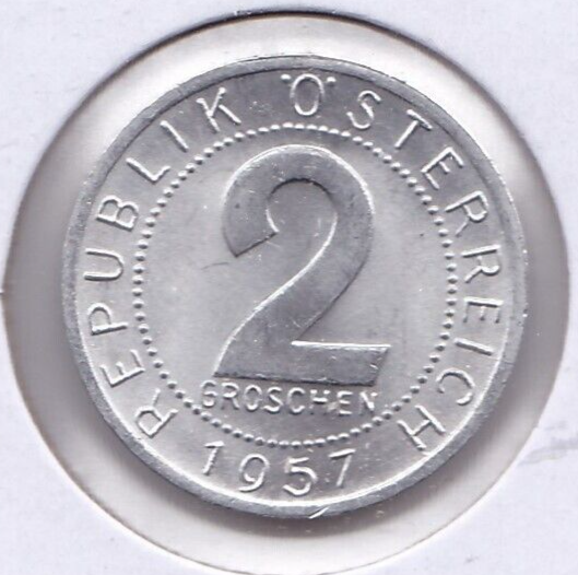 1957 Austria 2 Groschen