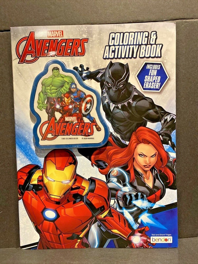 Avengers Coloring & Activity Book With Fun Shaped Eraser NEW