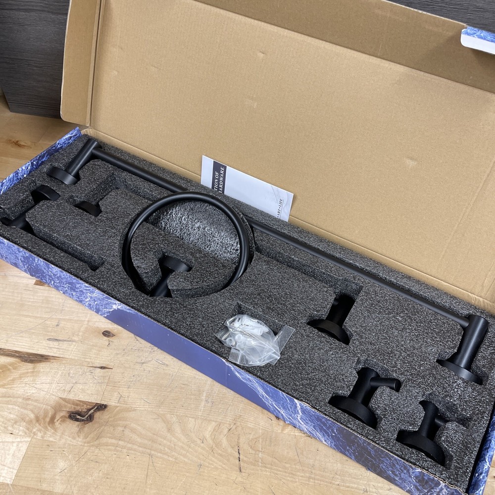 Modern 6-Piece Bath Hardware Set Black Brand New