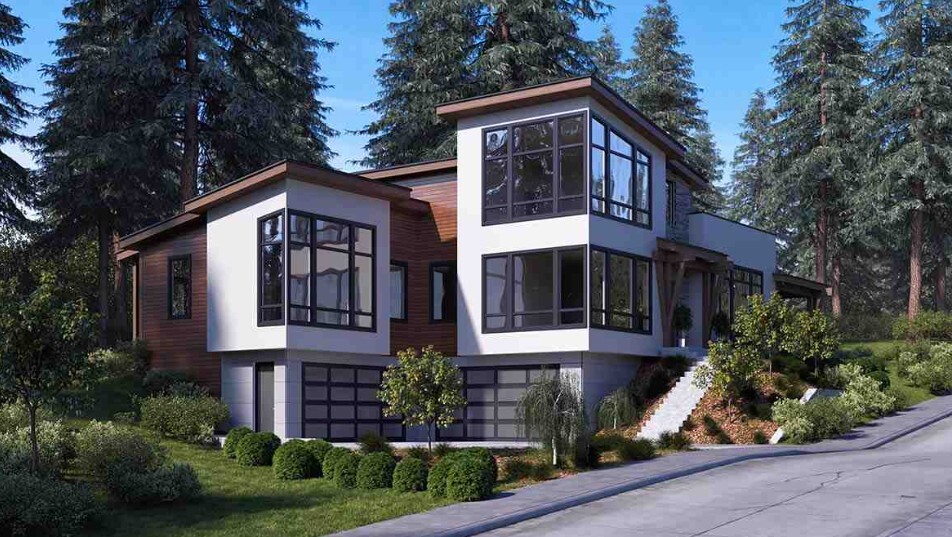 Custom Blueprints - Home Building Plans Blueprints Complete Custom Modern Home 