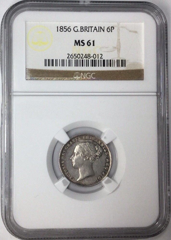 1856 6P Great Britain 6 Pence NGC MS61 #