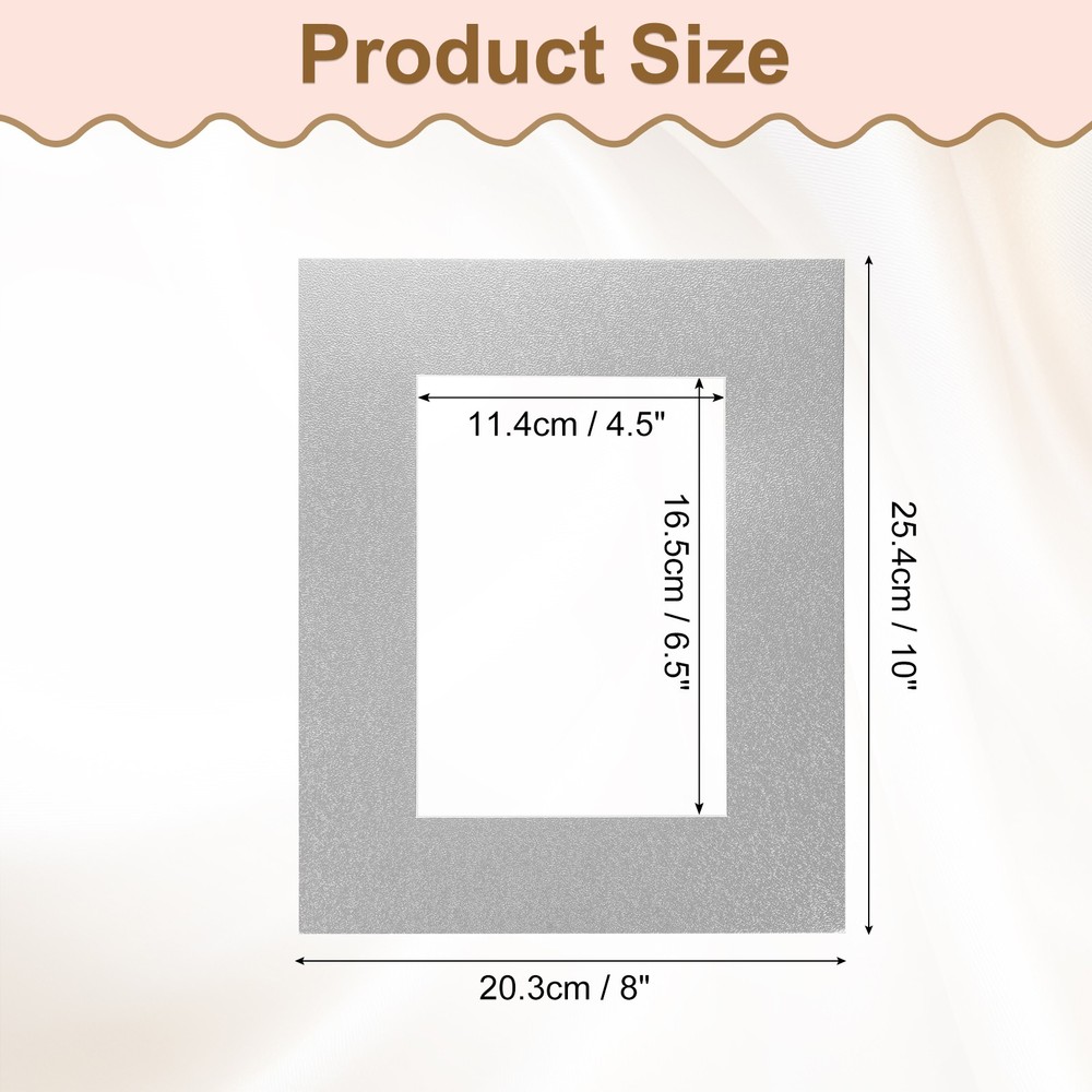 Picture Mats, 8x10 Frame Mattes, Silver