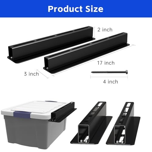 5 Pack Overhead Storage Bin Rack, Ceiling Racks for Utility Bins 4 Bins