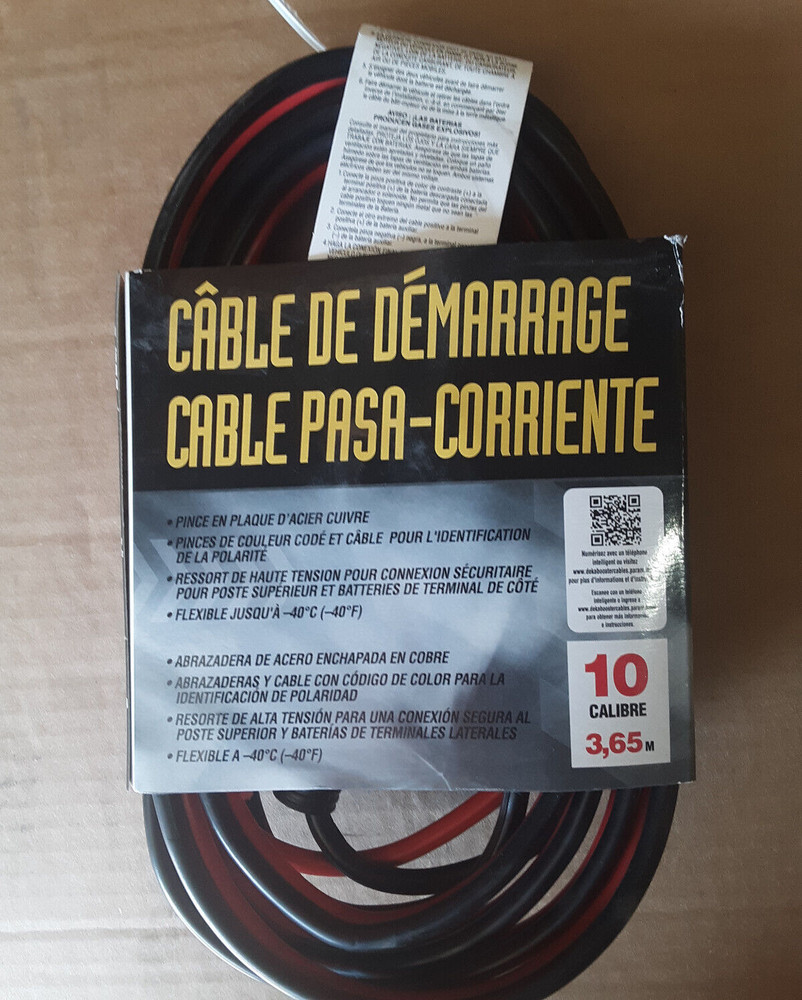 DEKA JUMPER CABLE 10GA 12FT