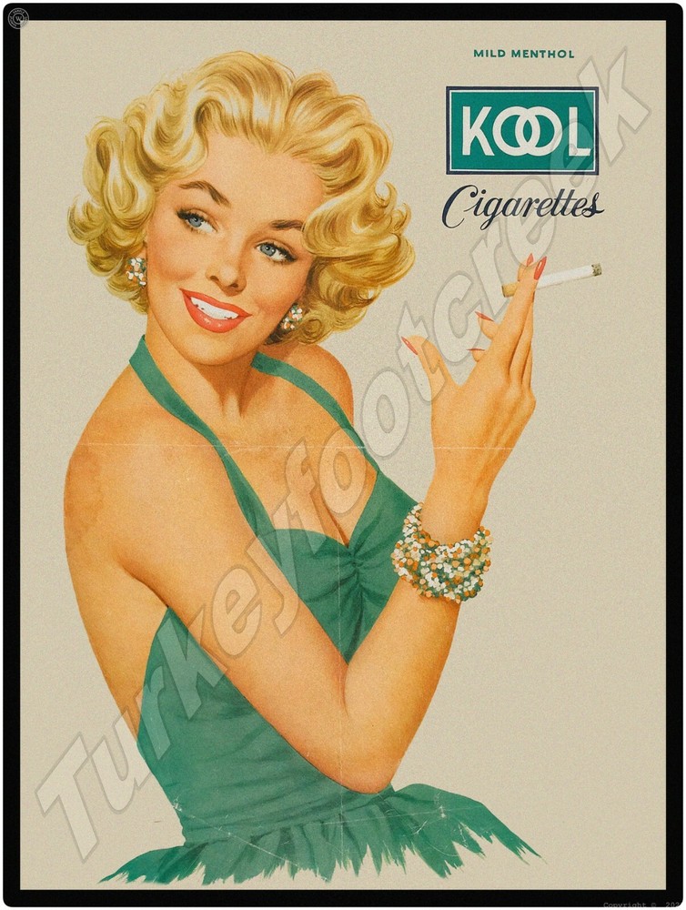 KOOL Cigarettes 9" x 12" Metal Sign